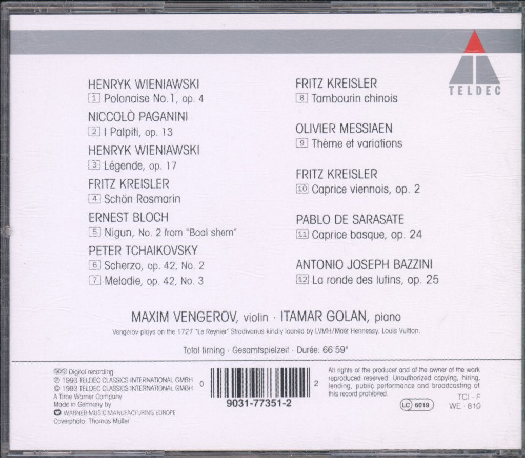 Maxim Vengerov - Itamar Golan - Virtuoso Vengerov - Cd