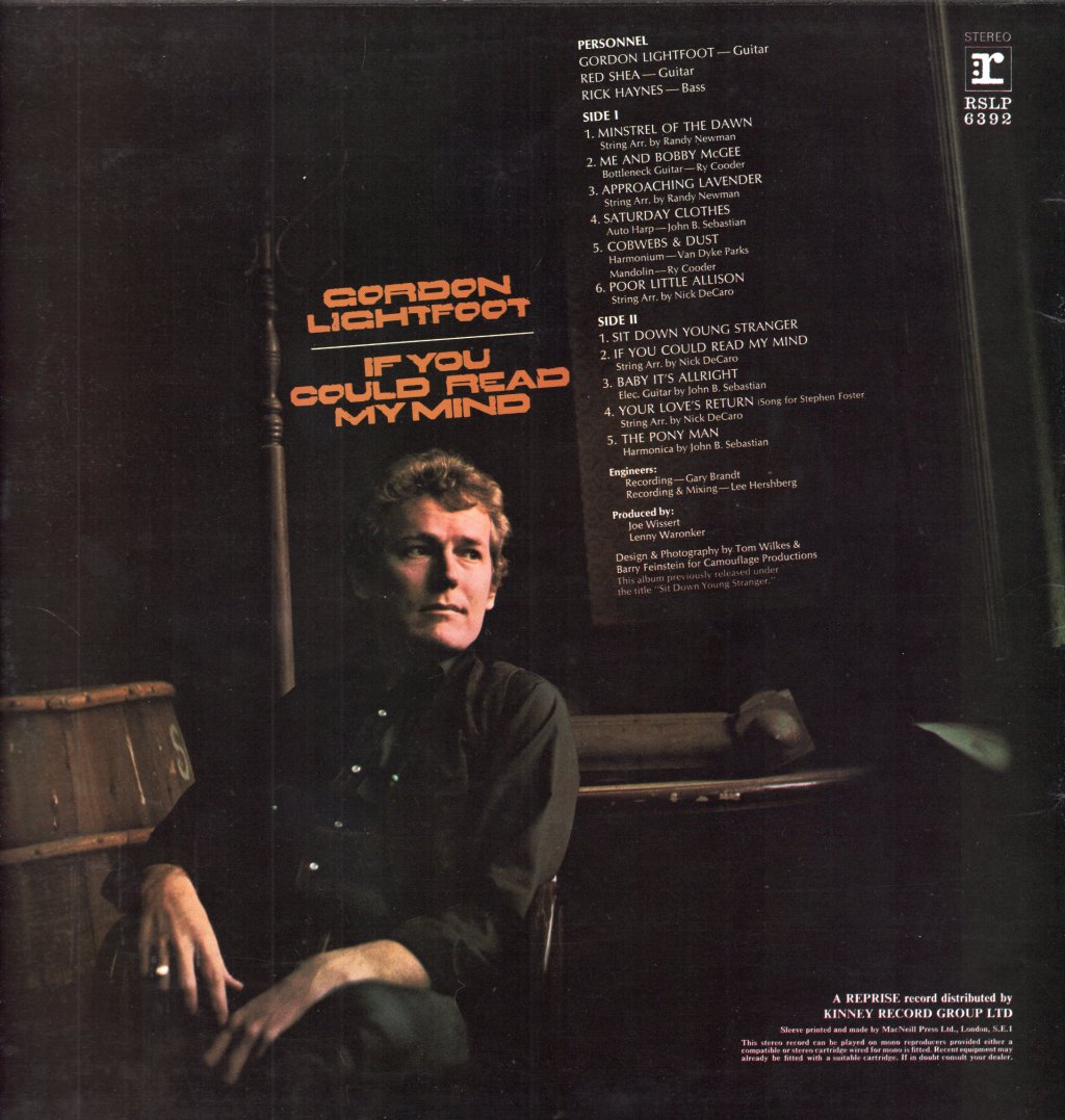 Gordon Lightfoot - if you could read my mind - Lp