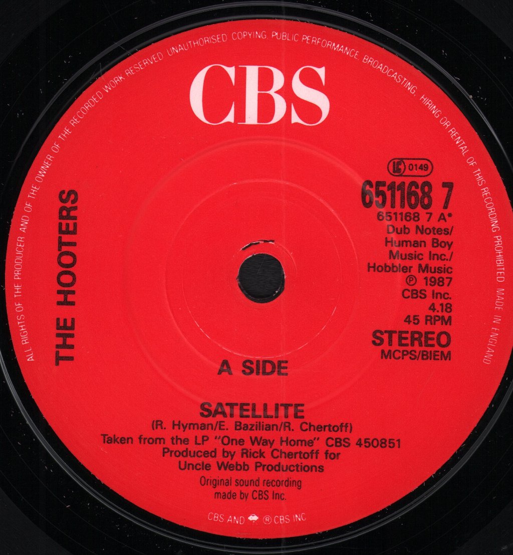 Hooters (Us Group) - Satellite - 7 Inch