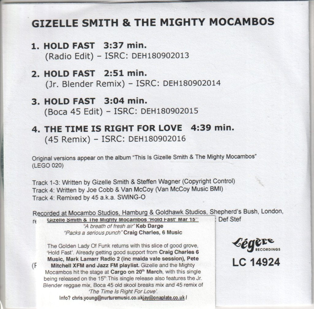 Gizelle Smith and the Mighty Mocambos - hold fast - Cdr