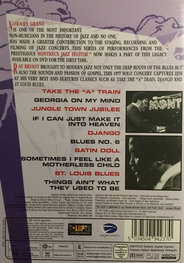 Ray Bryant - Norman Granz' Jazz In Montreux Presents Ray Bryant '77 - Dvd