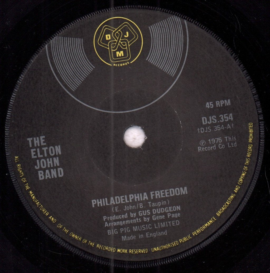 Elton John - Philadelphia Freedom - 7 Inch