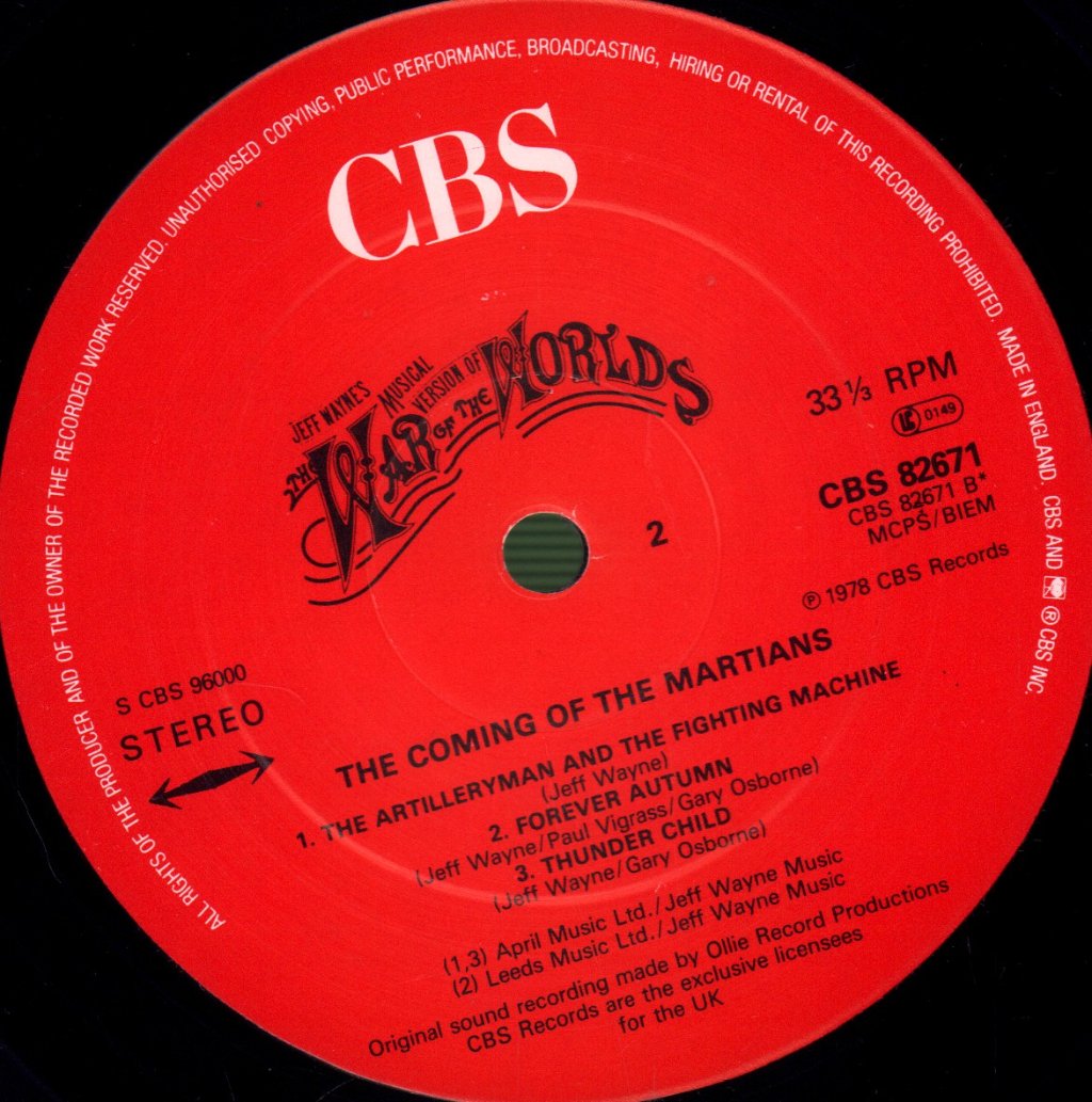 Jeff Wayne - War Of The Worlds - Double Lp