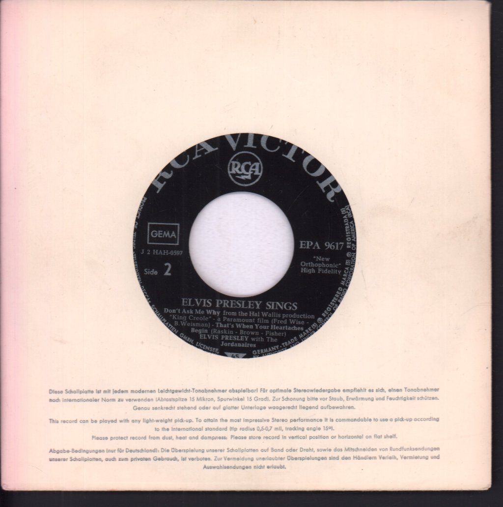 Elvis Presley - Elvis Presley Sings - 7 Inch