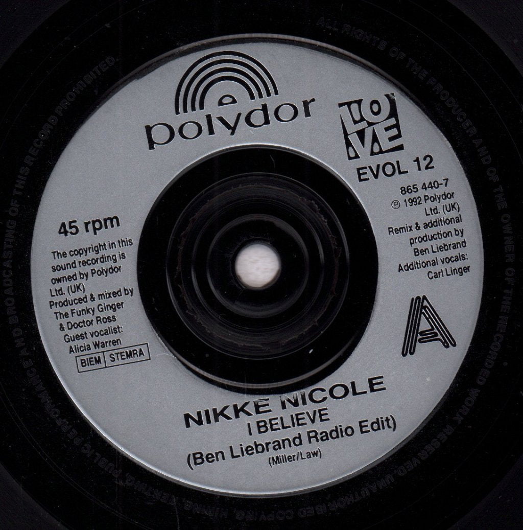 Nikke Nicole - I Believe - 7 Inch