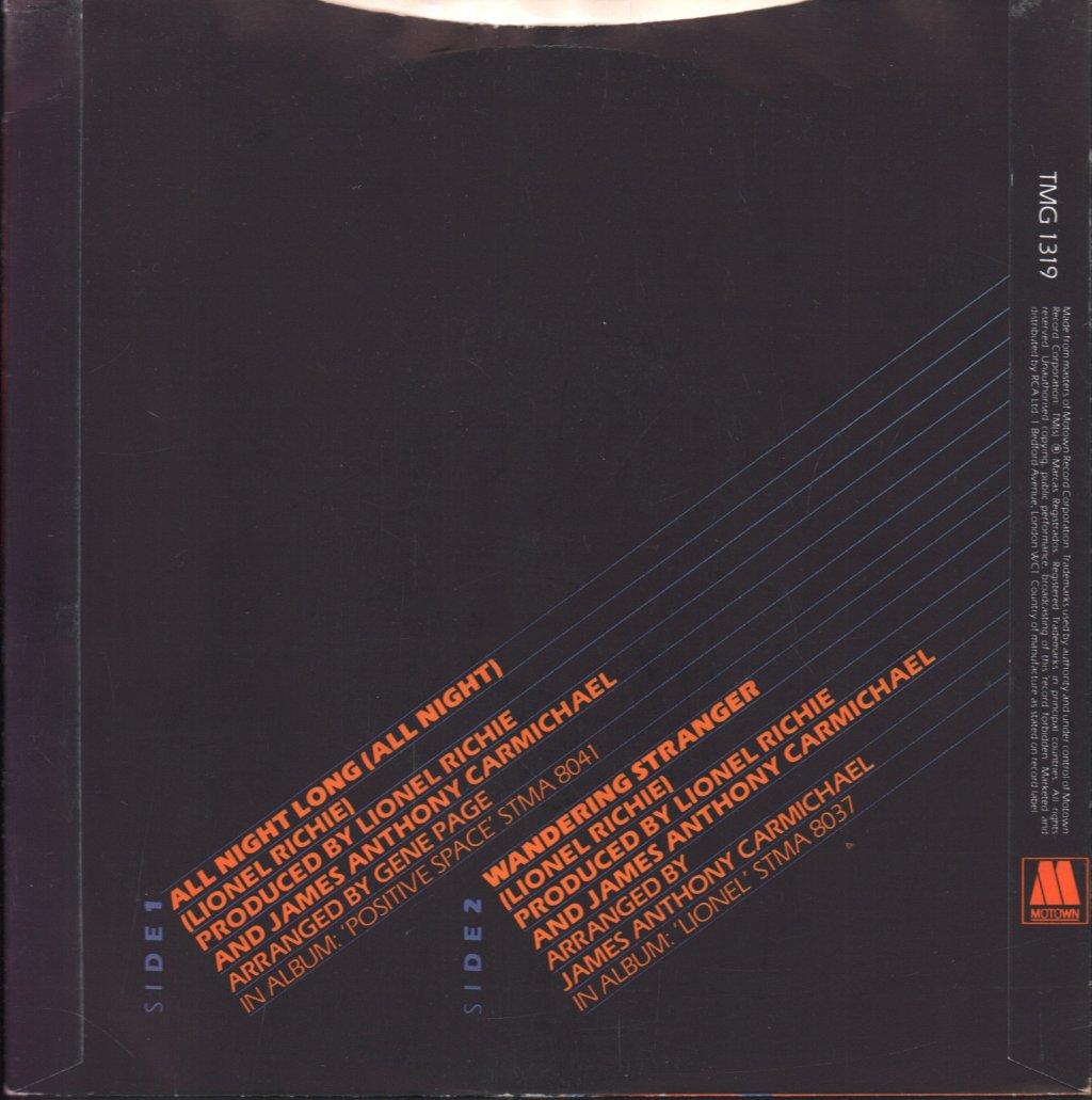 Lionel Richie - All Night Long - 7 Inch