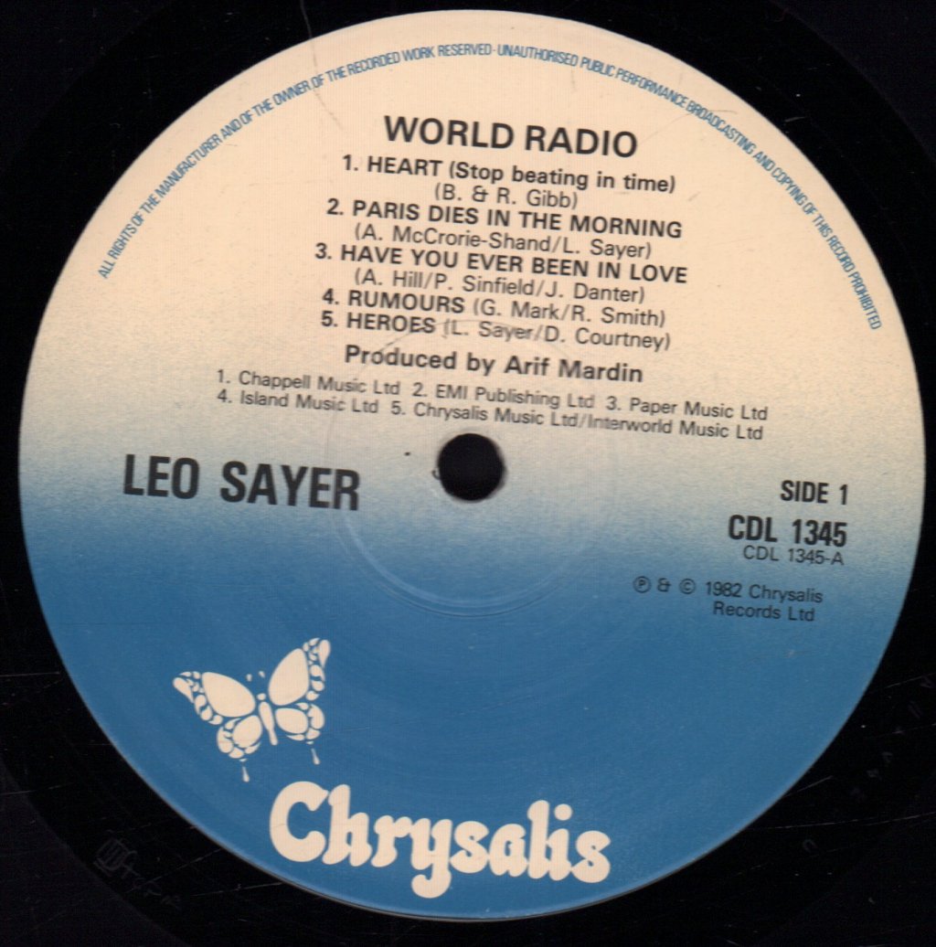 Leo Sayer - World Radio - Lp