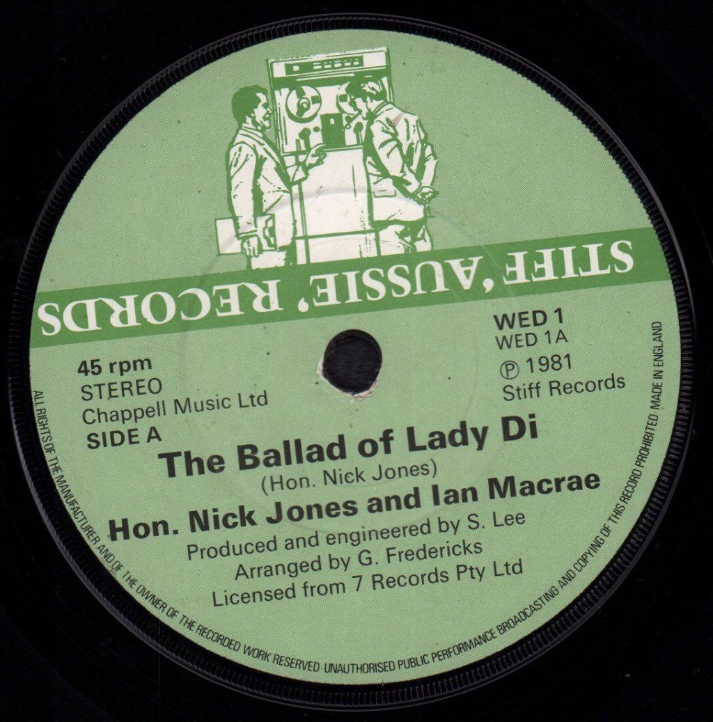 Hon. Nick Jones And Ian Macrae - Ballad Of Lady Di - 7 Inch