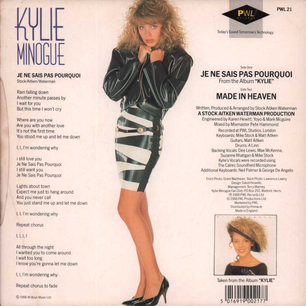 Kylie Minogue - Je Ne Sais Pas Pourquoi - 7 Inch