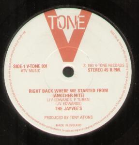 Jayvee's - Right Back Where We Started From - 7 Inch