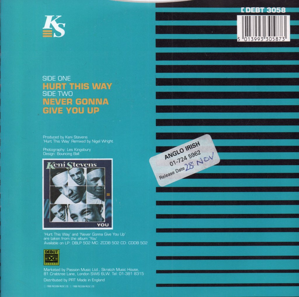 Keni Stevens - Hurt This Way - 7 Inch