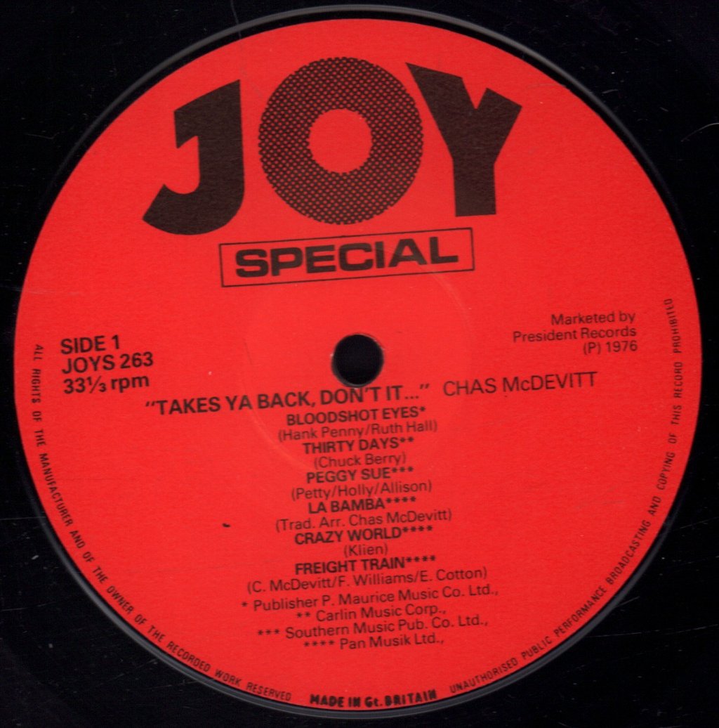 Chas Mcdevitt - Takes Ya Back,Don't It - Lp