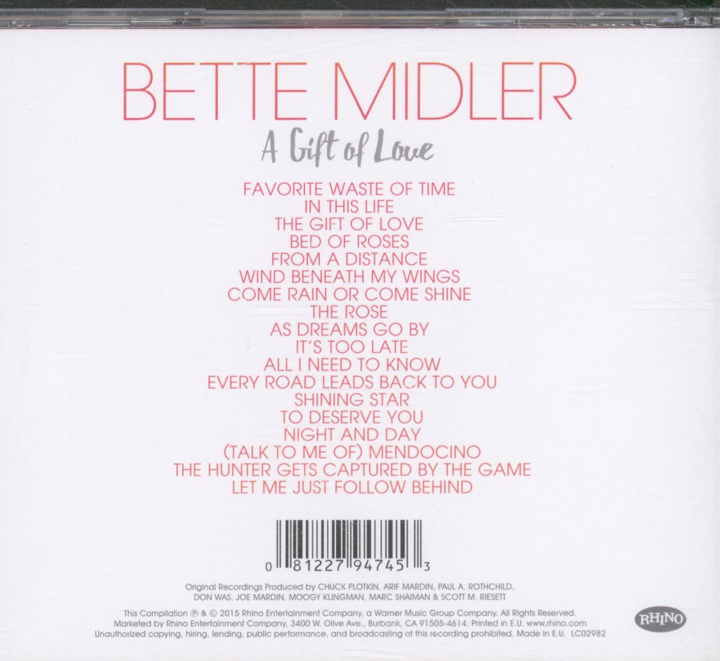 Bette Midler - A Gift Of Love - Cd