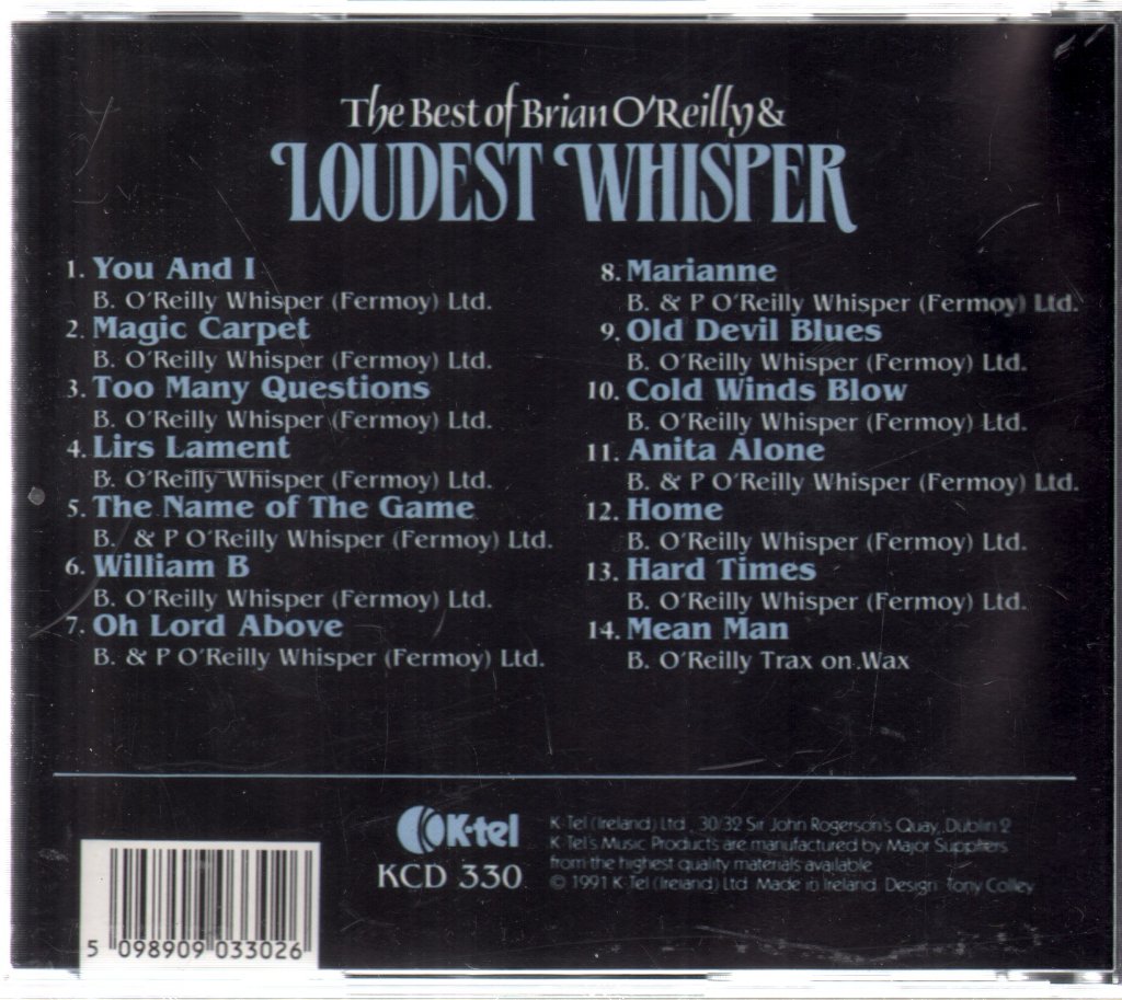 Loudest Whisper - Best of Brian O'Reilly & Loudest Whisper - Cd