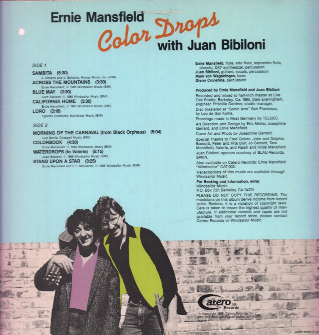 Ernie Mansfield with Juan Bibiloni - Color Drops - Lp