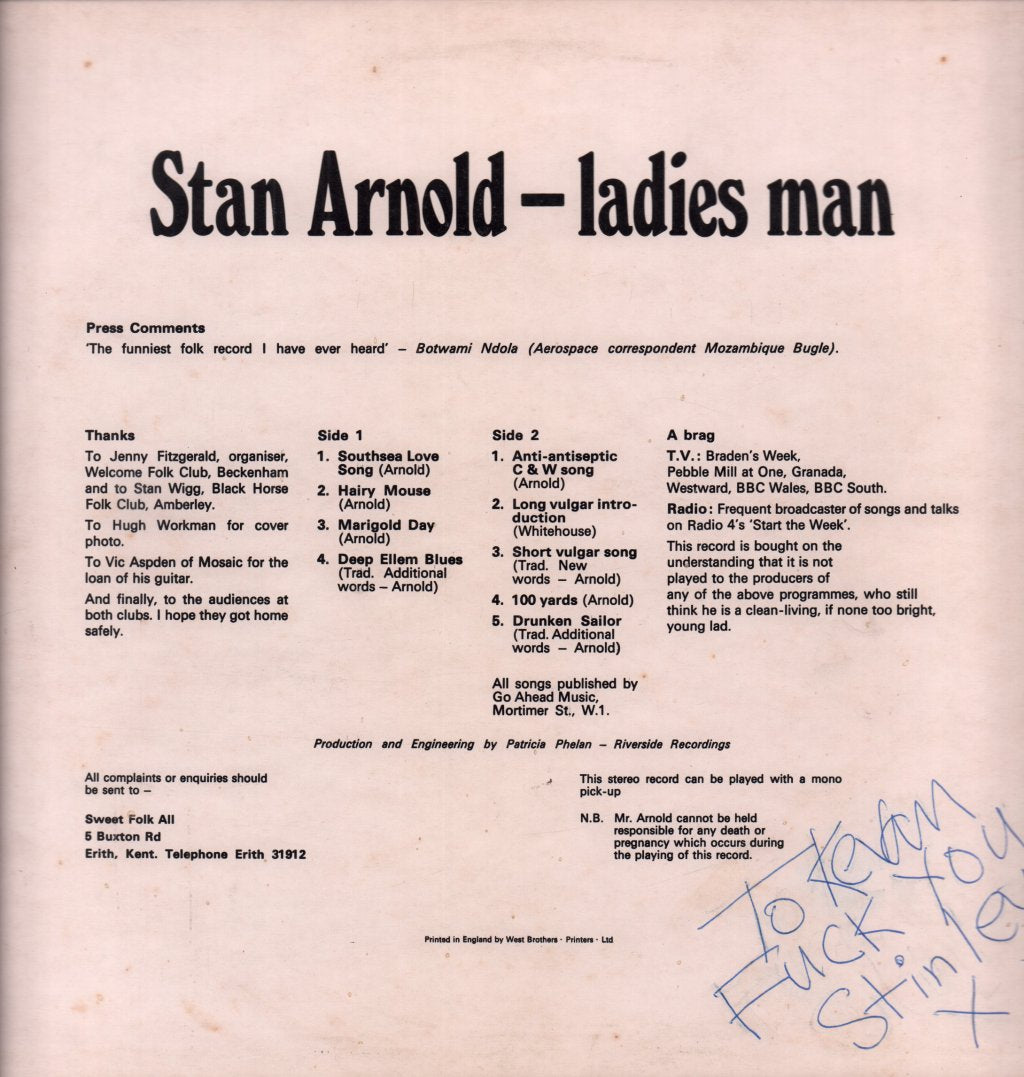 Stan Arnold - Ladies Man - Lp