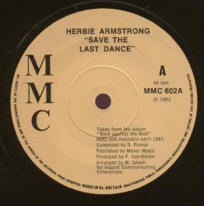 Herbie Armstrong - Save The Last Dance - 7 Inch