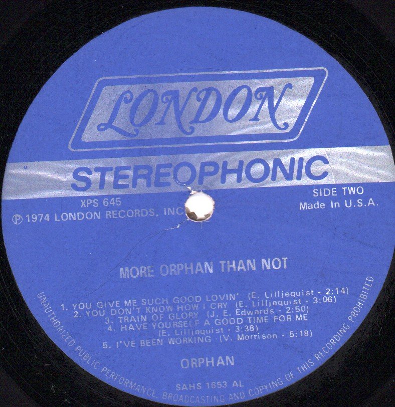 Orphan (70'S Rock Group) - More Orphan Than Not - Lp