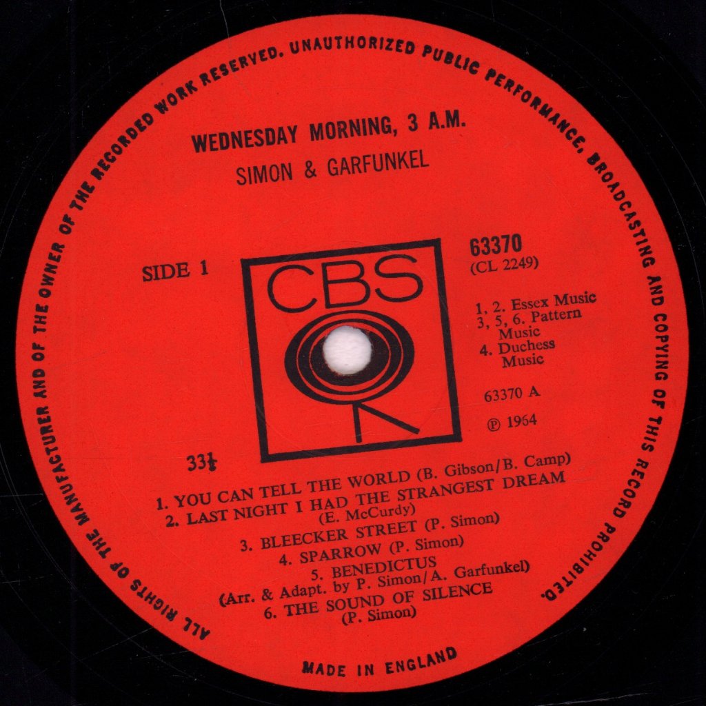 Simon And Garfunkel - Wednesday Morning 3Am - Lp
