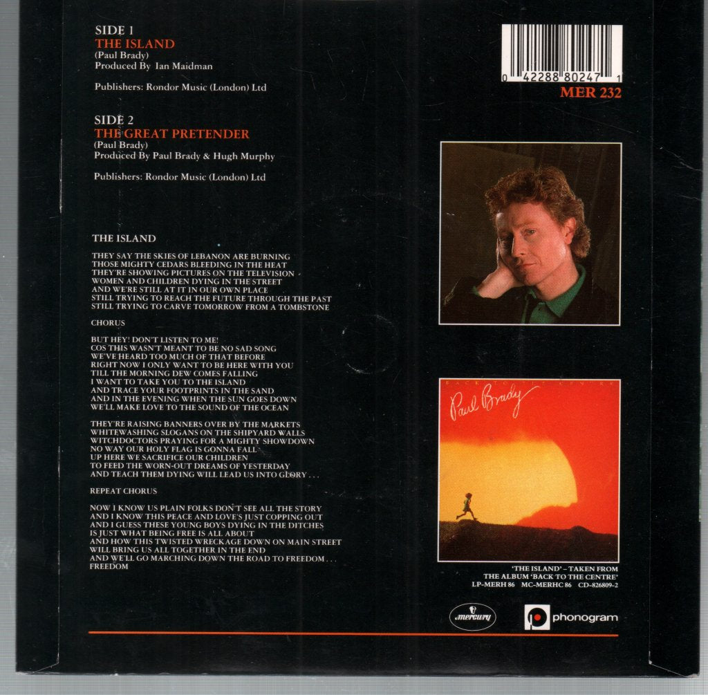 Paul Brady - Island - 7 Inch