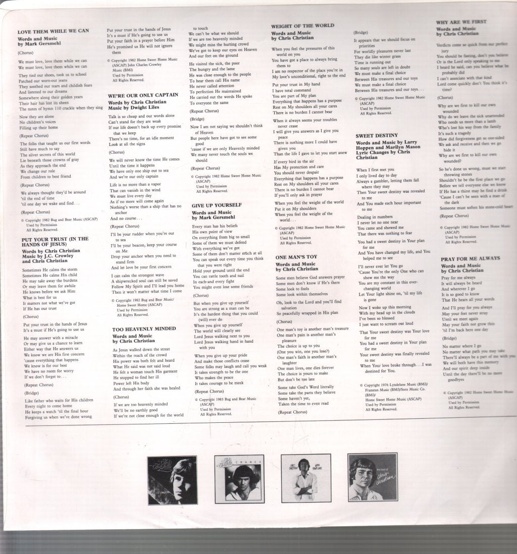 Chris Christian - Love Them While We Can - Lp
