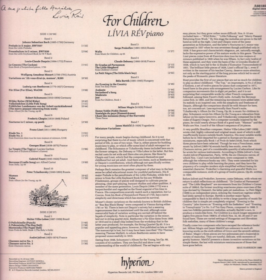 Livia Rev - For Children - Lp