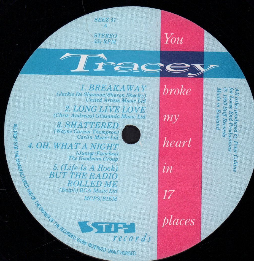 Tracey Ullman - You Broke My Heart In 17 Places - Lp
