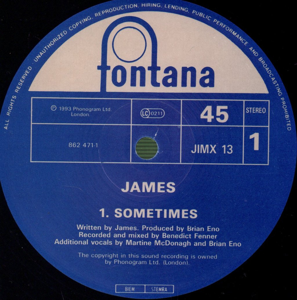 James - Sometimes - 12 Inch