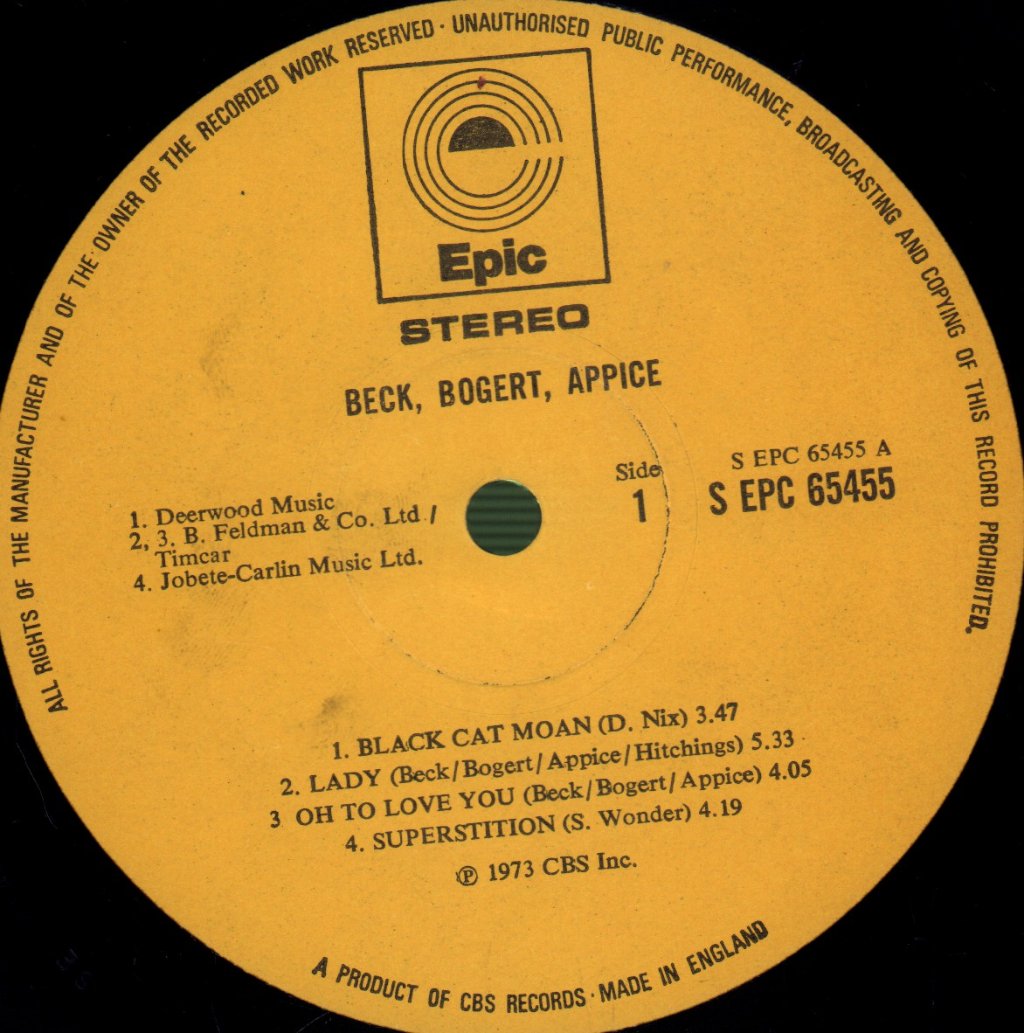 Beck Bogert And Appice - Beck Bogert And Appice - Lp