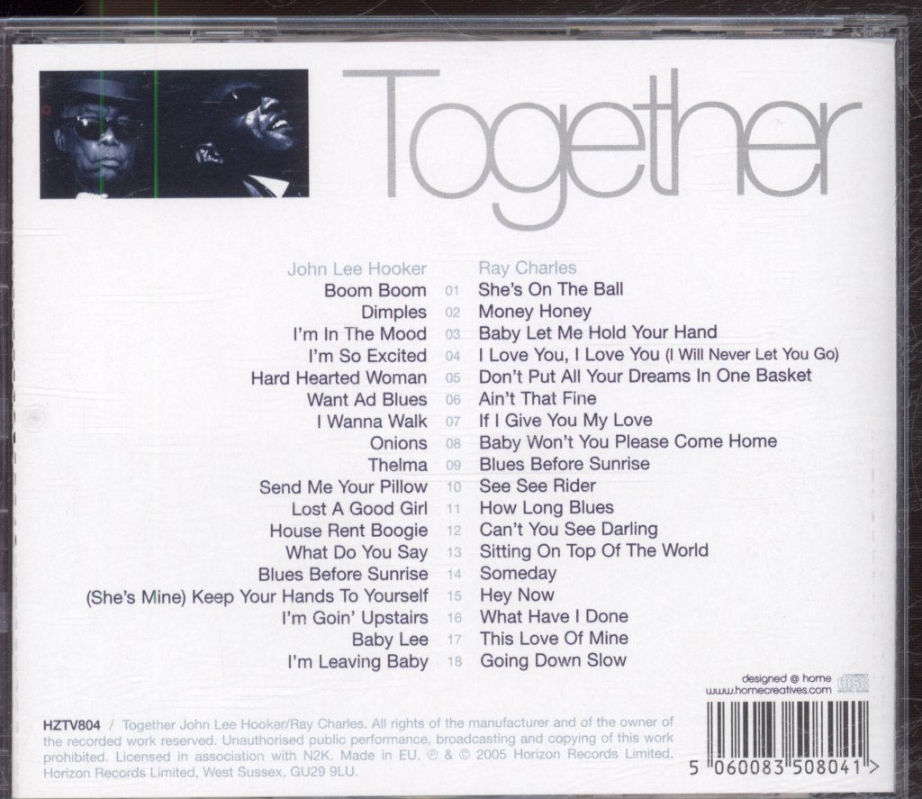 John Lee Hooker / Ray Charles - Together - Double Cd