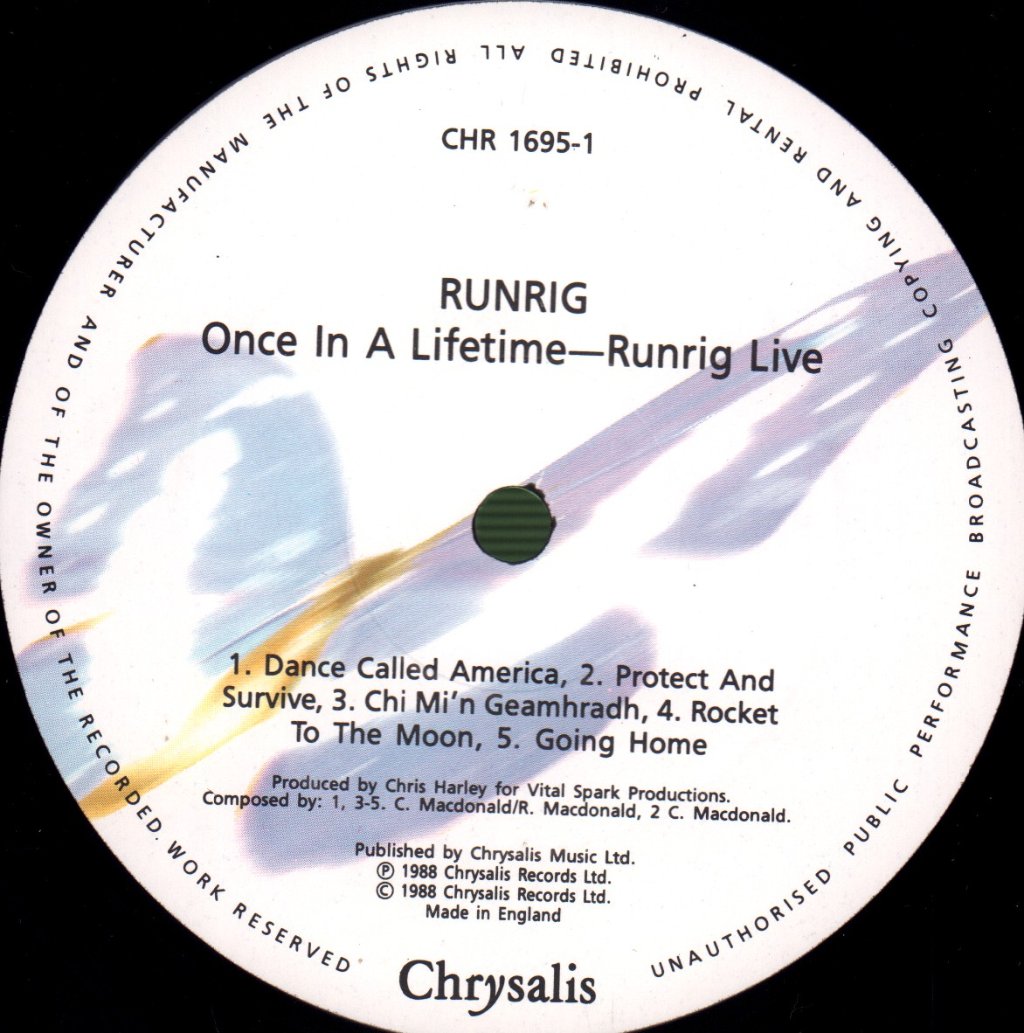 Runrig - Once In A Lifetime (Live) - Lp