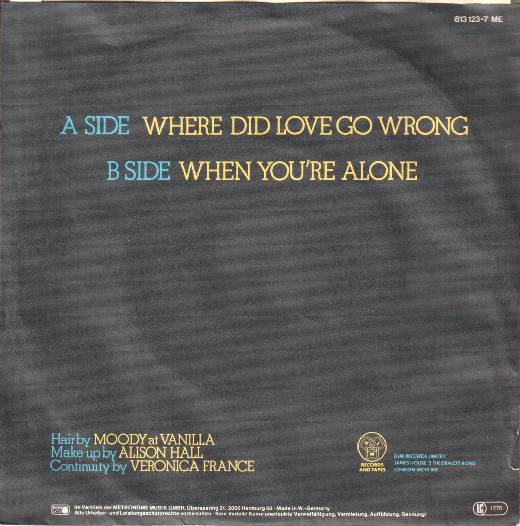 Belle And The Devotions (Eurovision) - Where Did Love Go Wrong - 7 Inch