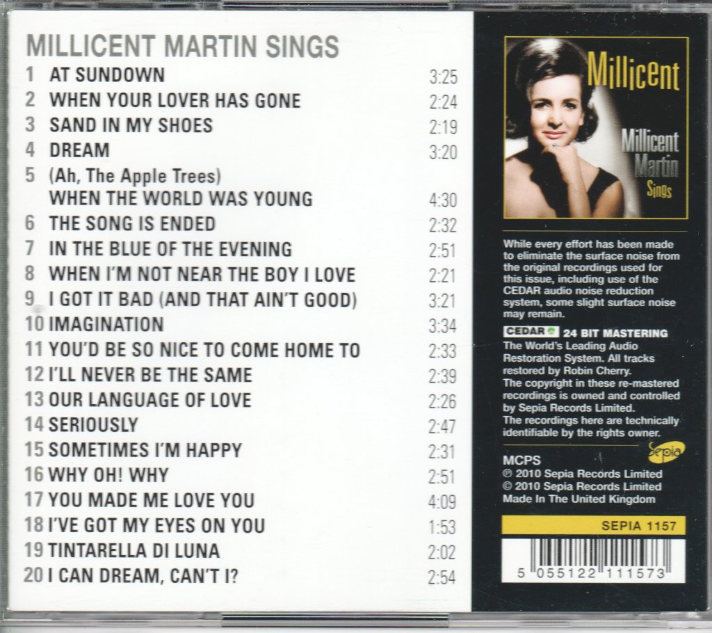 Millicent Martin - Millicent Martin Sings - Cd