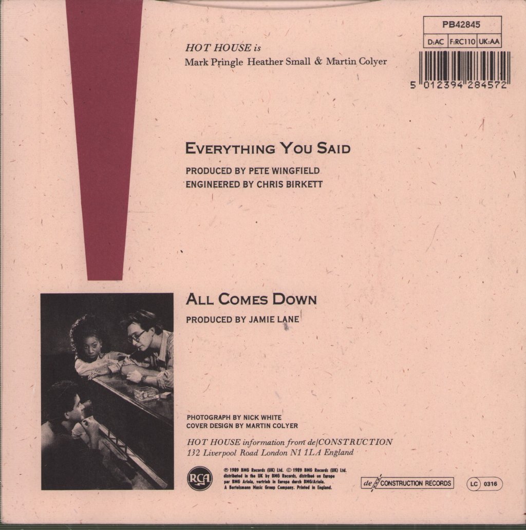 Hot House - Everything You Said - 7 Inch