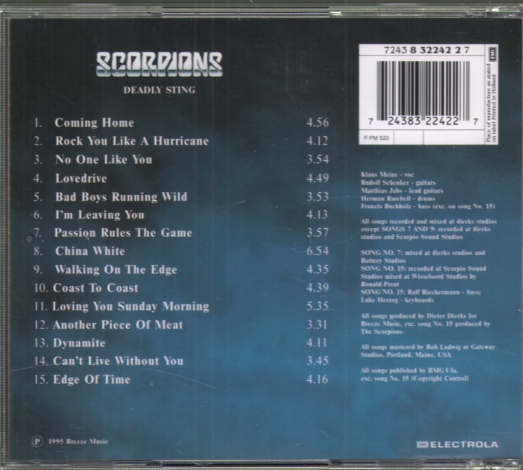 Scorpions - Deadly Sting - Cd