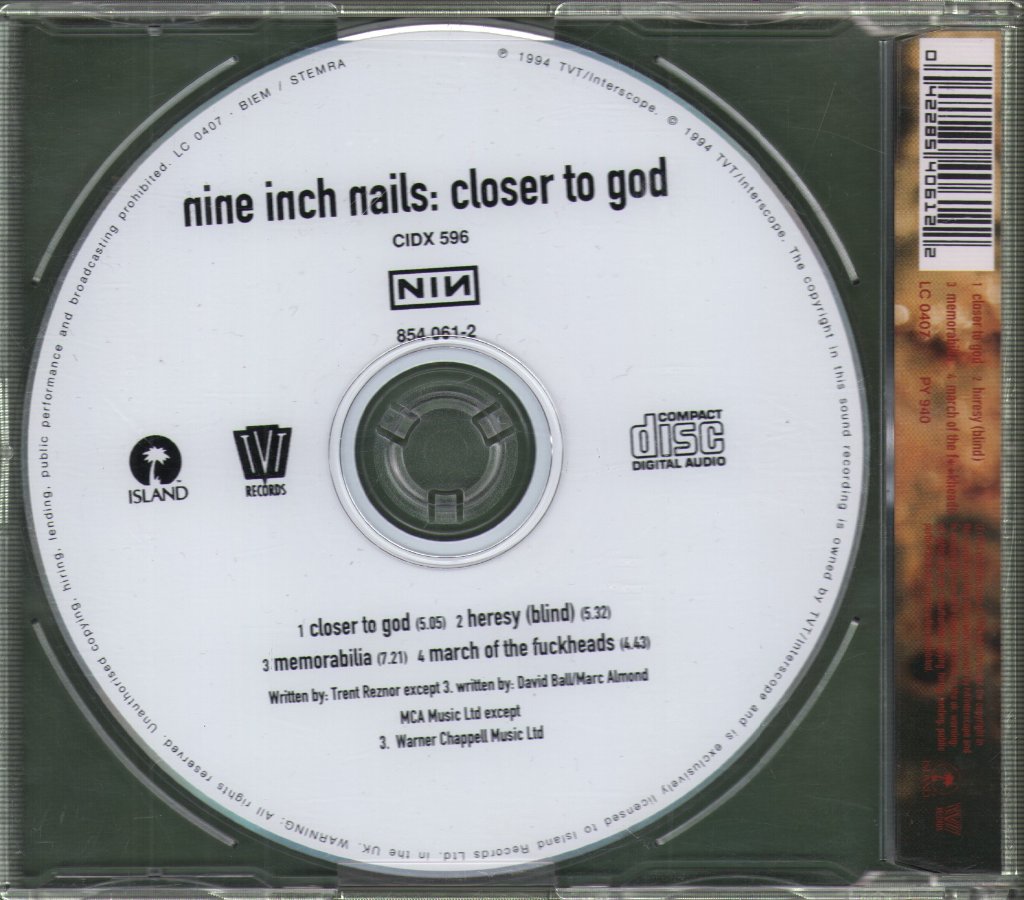 Nine Inch Nails - Closer To God - Cd