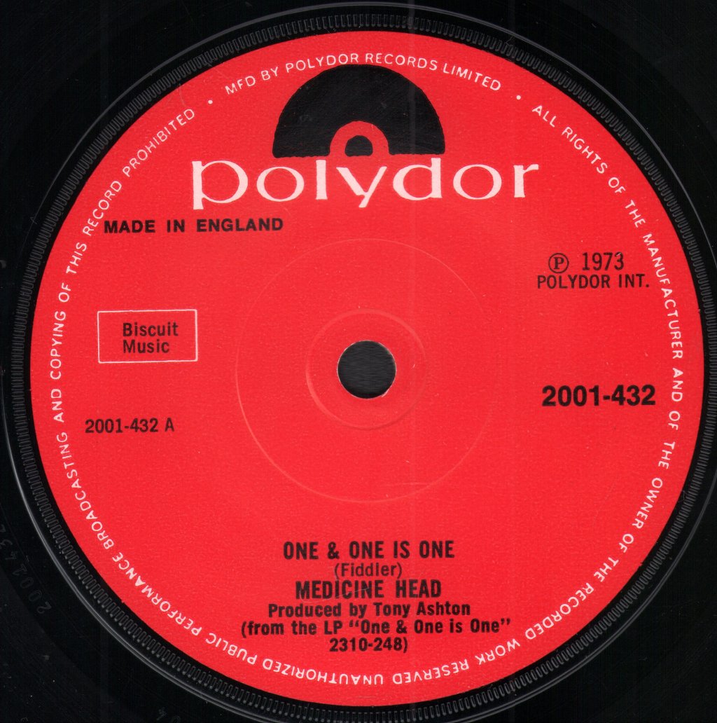 Medicine Head - One And One Is One - 7 Inch