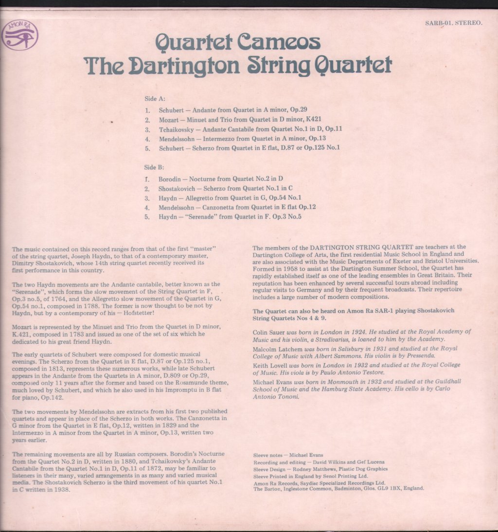 Dartington String Quartet - Quartet Cameos - Lp