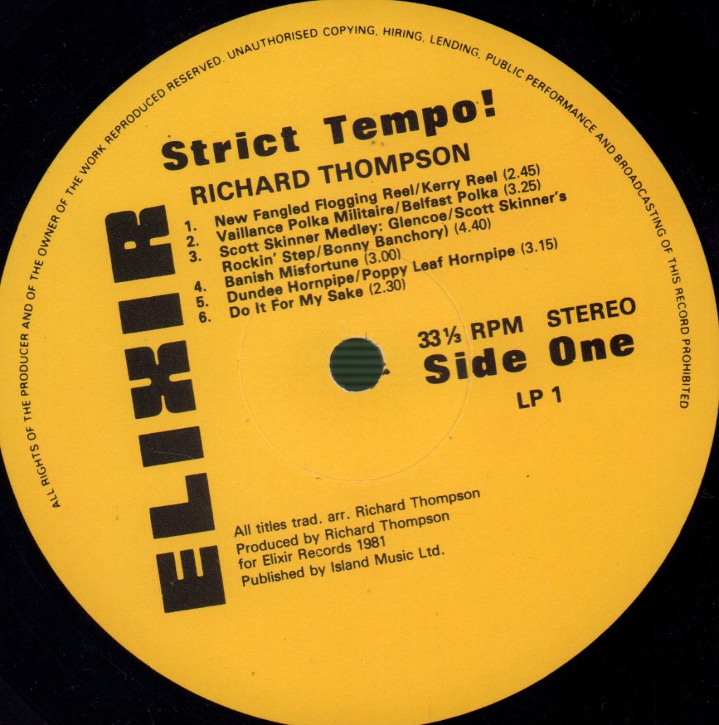 Richard Thompson - Strict Tempo! (Traditional & Modern Tunes For All Occasions!!) - Lp