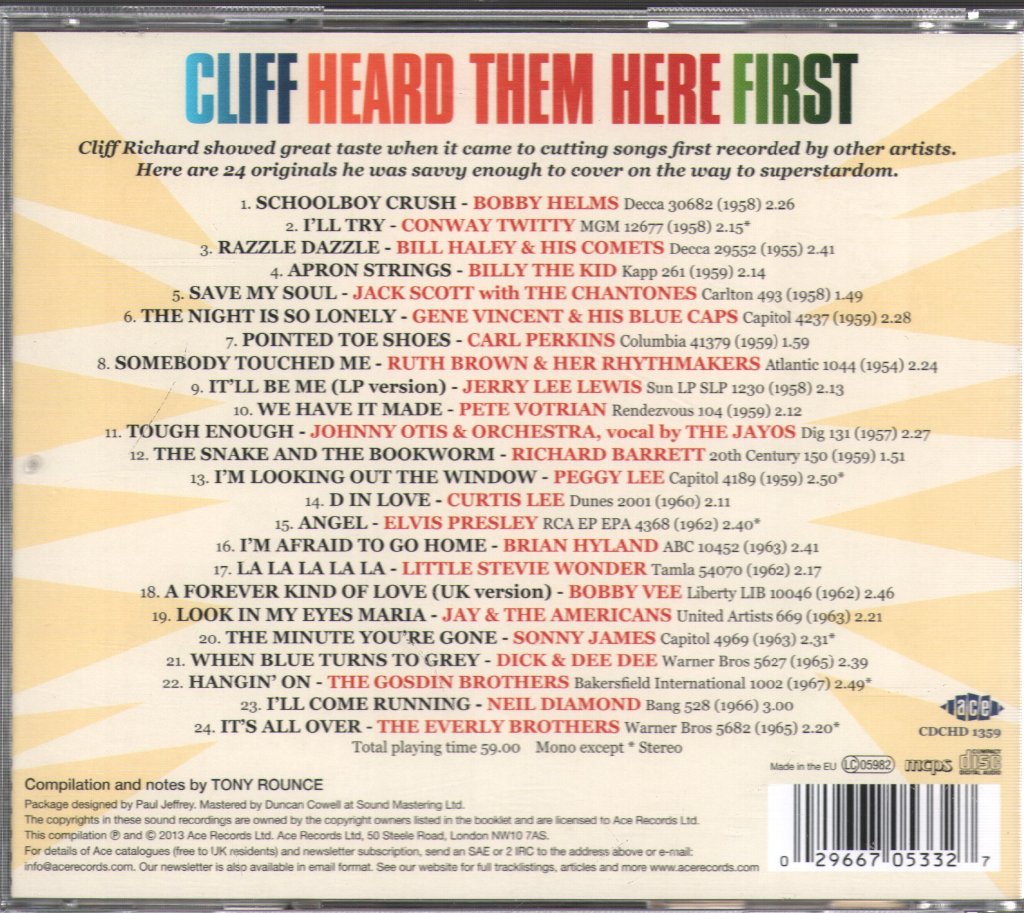 Various Artists - Cliff Heard Them Here First - Cd