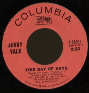 Jerry Vale - This Day Of Days - 7 Inch