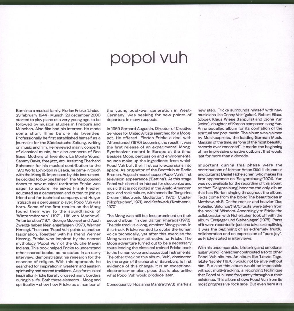 Popol Vuh - Das Hohelied Salomos - Lp