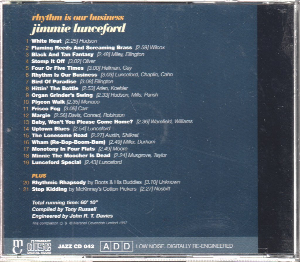 Jimmie Lunceford - Rhythm Is Our Business - Cd