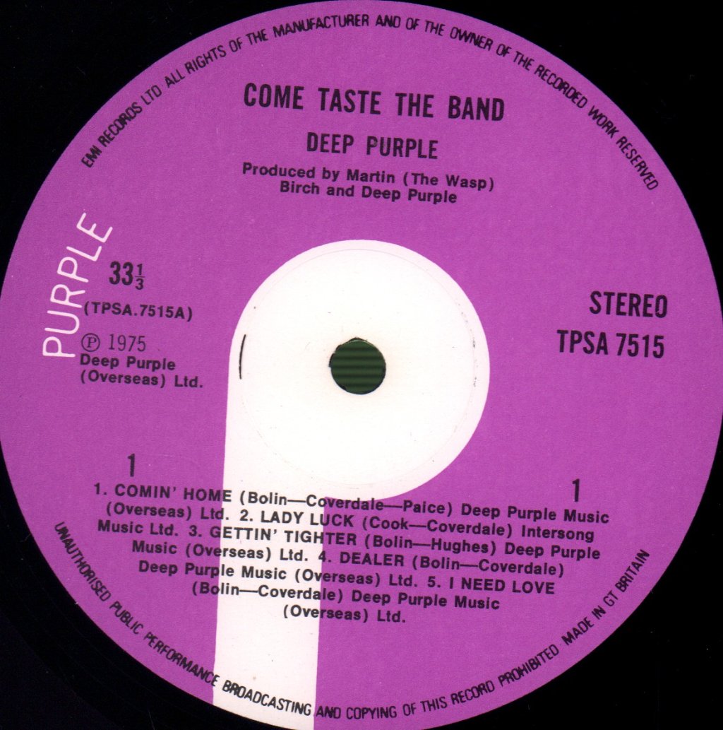 Deep Purple - Come Taste The Band - Lp
