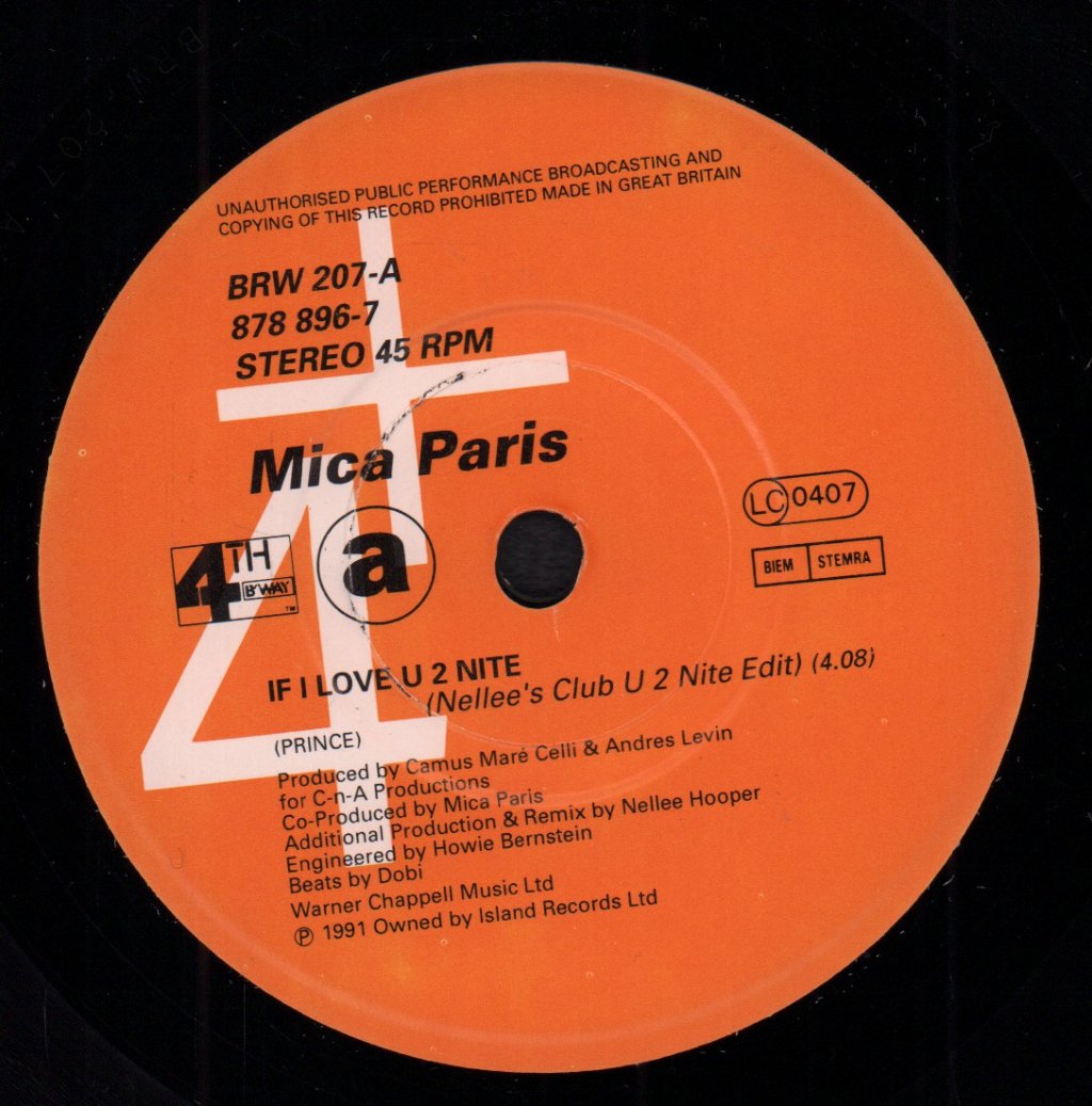 Mica Paris - If I Love U 2 Nite - 7 Inch