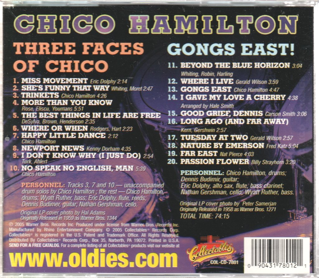 Chico Hamilton Quintet - Three Faces Of Chico / Gongs East ! - Cd