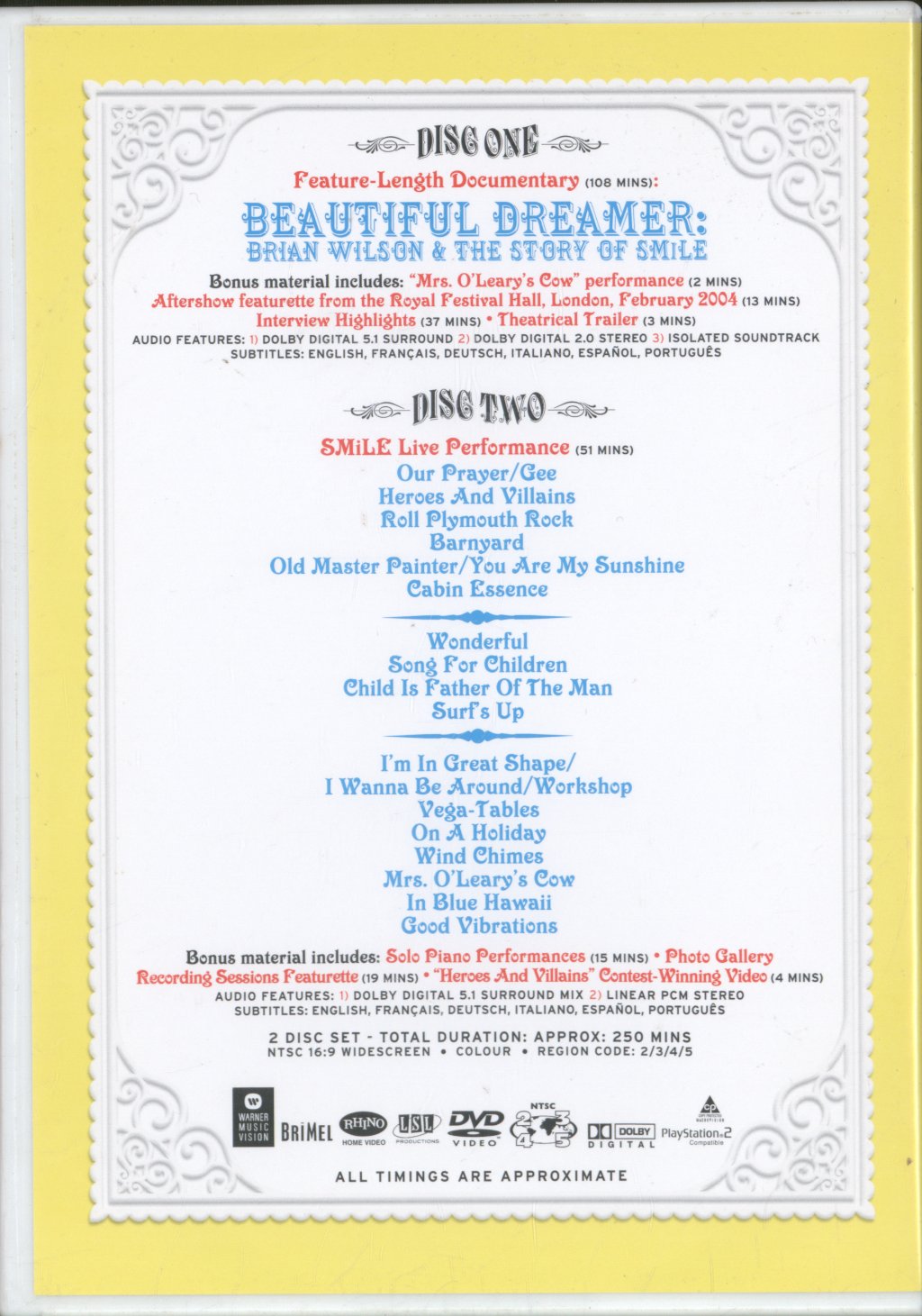 Brian Wilson - Smile - Double Dvd