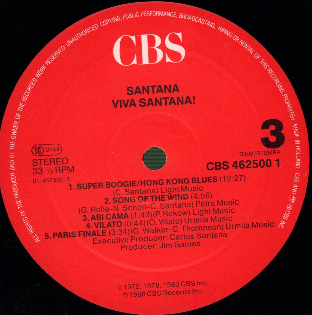 Santana - Viva Santana! - Triple Lp