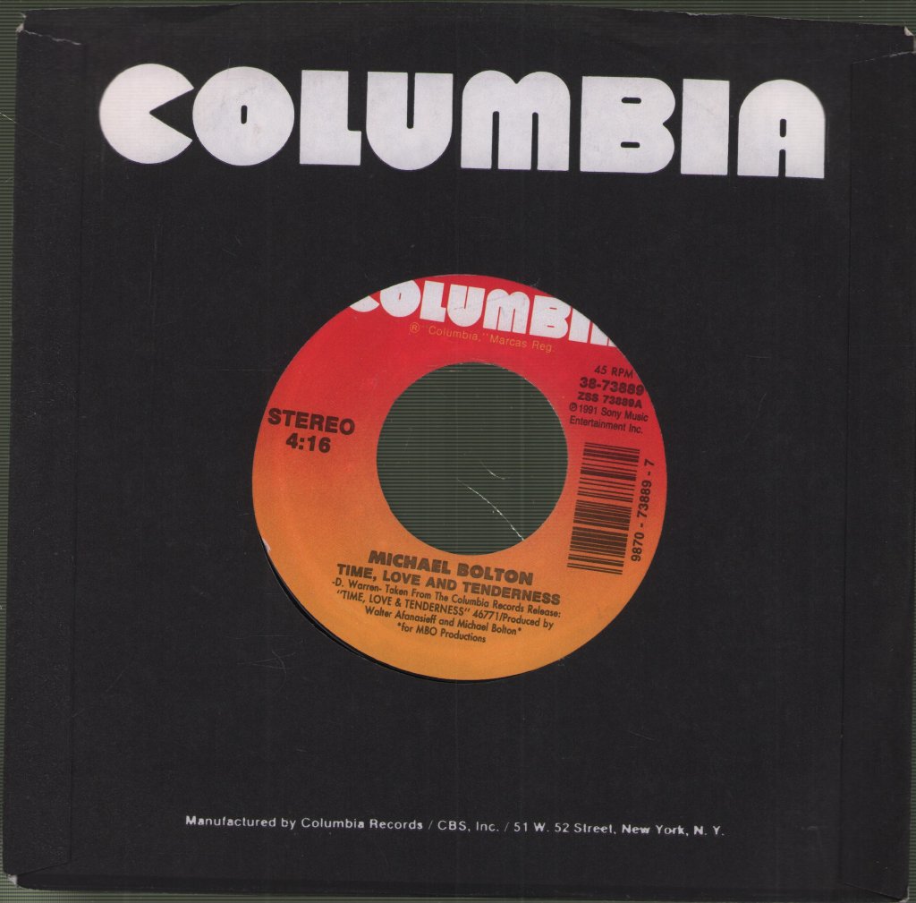 Michael Bolton - Time Love And Tenderness - 7 Inch