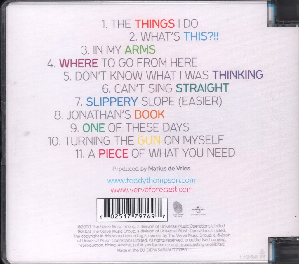 Teddy Thompson - A Piece Of What You Need - Cd